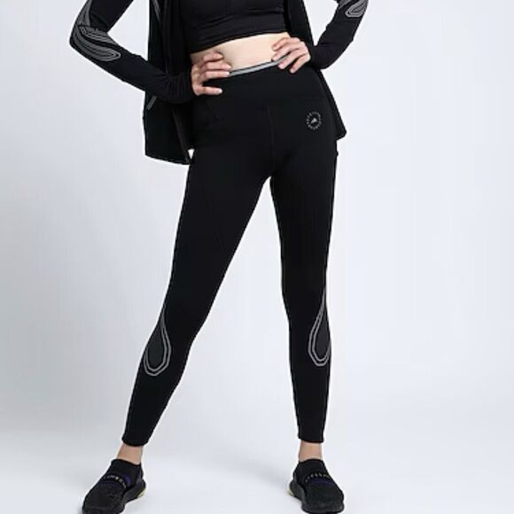 Adidas by Stella McCartney Truepace Cold.Rdy Tights Sz Small Black Athletic - Picture 1 of 16